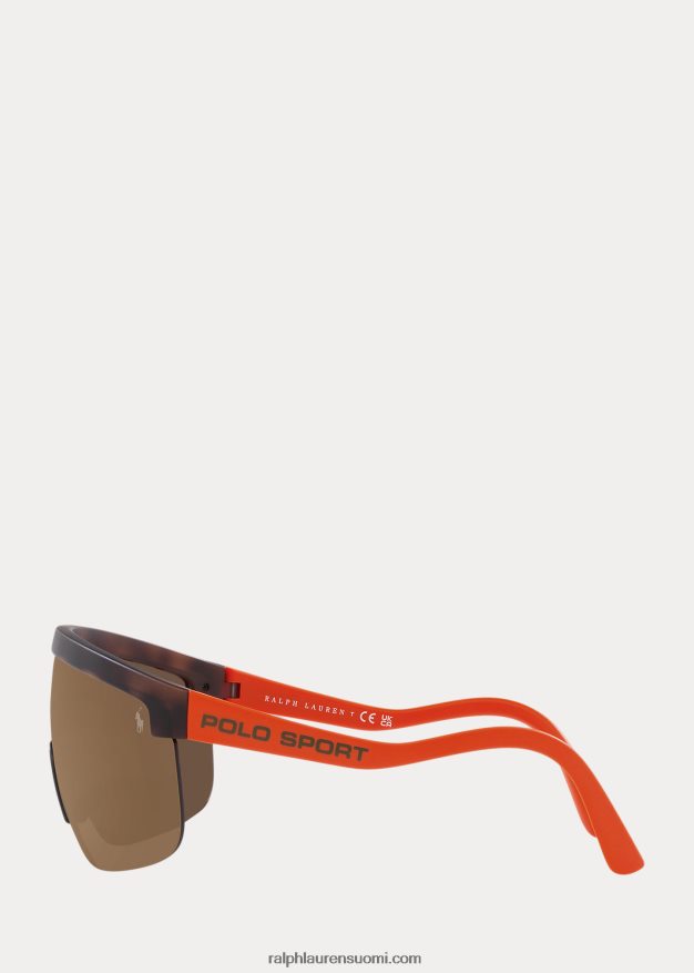 Ralph Lauren miehet polo sport shield aurinkolasit 0Z24ZR9059 mattaruskea havanna