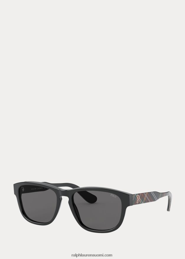 Ralph Lauren miehet tartan collegiate aurinkolasit 0Z24ZR2784 kiiltävä musta tartanilla