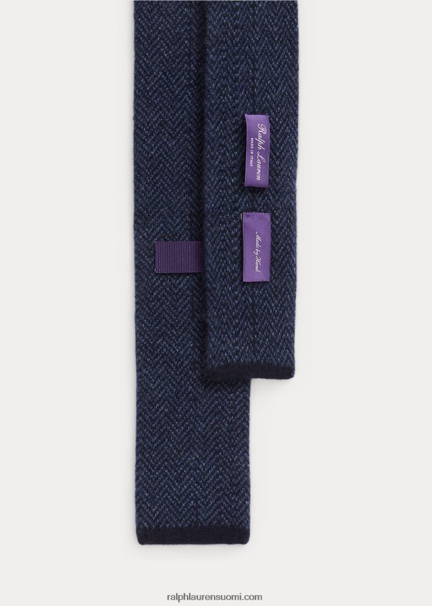 Ralph Lauren miehet kalanruotoneulottu kashmirsolmio 0Z24ZR8953 tummansininen/pölysininen