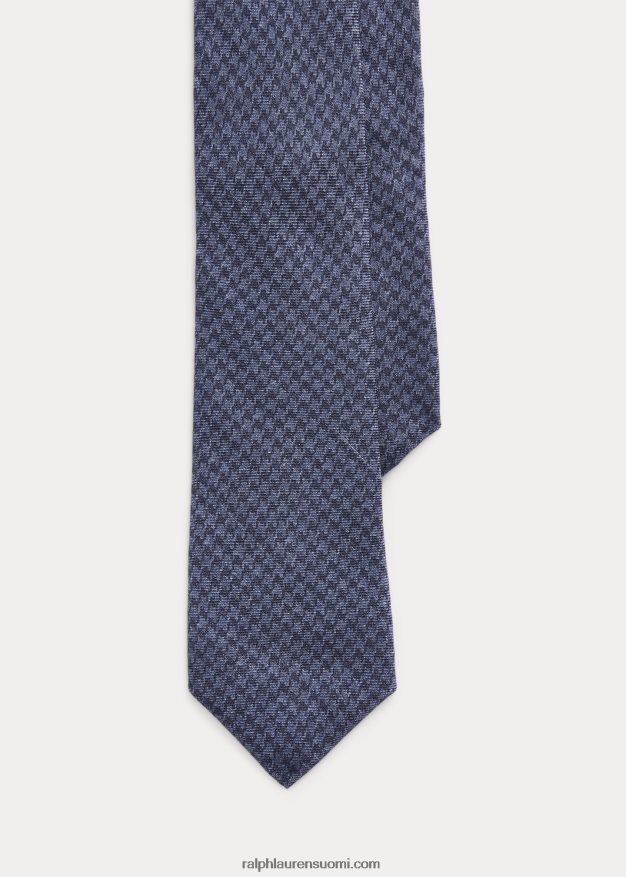 Ralph Lauren miehet koiranhammaskuvioinen kashmir-silkkisolmio 0Z24ZR8959 tummansininen/pölysininen