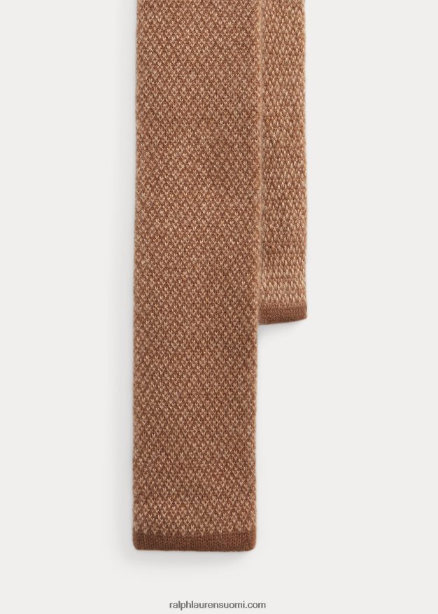 Ralph Lauren miehet linnunsilmä timanttineulottu kashmirsolmio 0Z24ZR8933 mokka/kameli