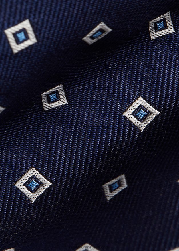 Ralph Lauren miehet neliökuvioinen silkkisolmio 0Z24ZR2520 laivasto