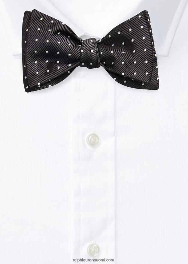 Ralph Lauren miehet pilkullinen silkkirepp rusetti 0Z24ZR2286 musta valkoinen