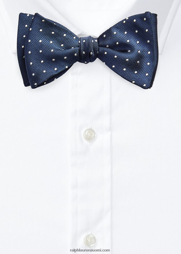 Ralph Lauren miehet pilkullinen silkkirepp rusetti 0Z24ZR2287 laivasto/valkoinen