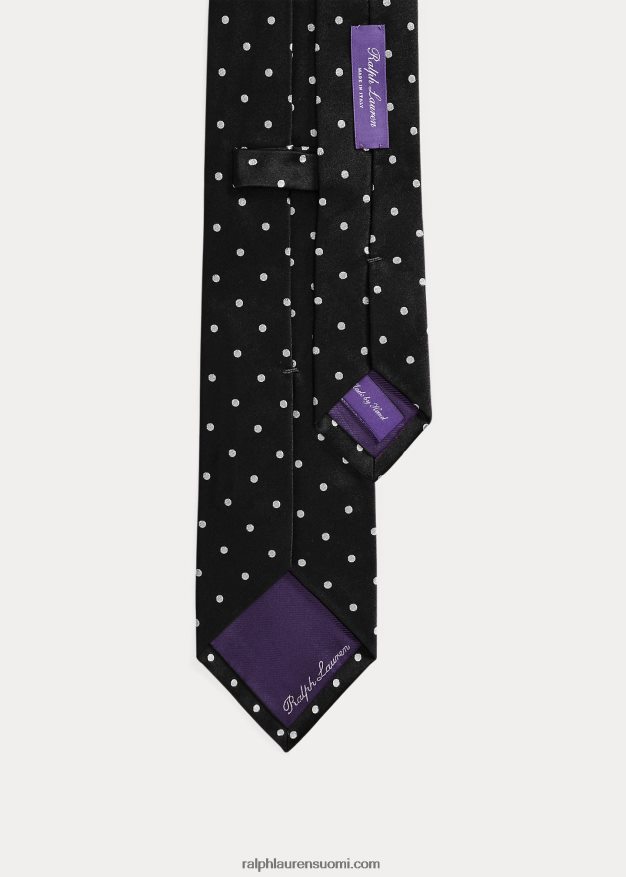 Ralph Lauren miehet pilkullinen silkkisatiinisolmio 0Z24ZR2684 musta