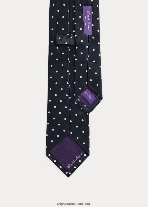 Ralph Lauren miehet pilkullinen silkkisatiinisolmio 0Z24ZR2686 tumma laivasto