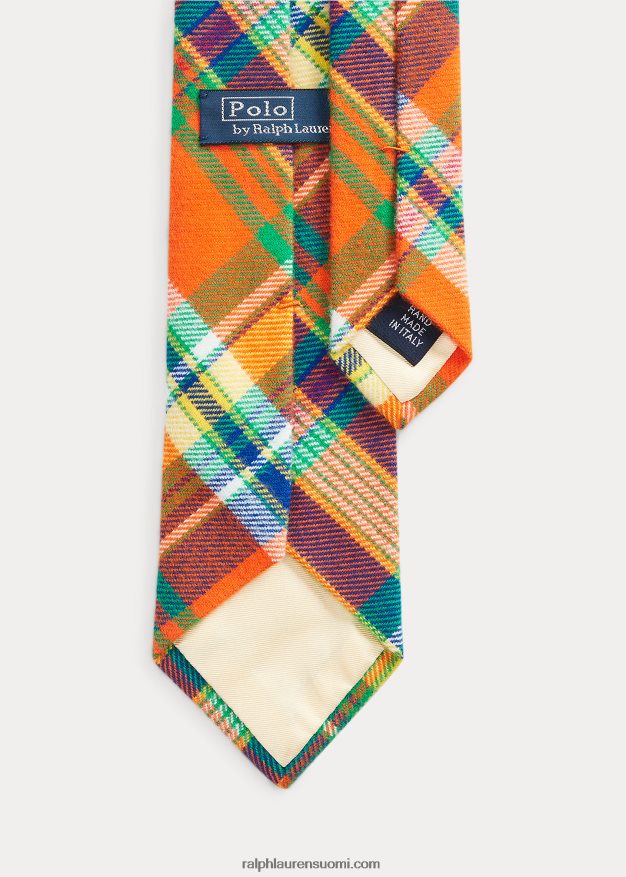 Ralph Lauren miehet poolokarhu ruudullinen flanellisolmio 0Z24ZR2519 oranssi/kuninkaallinen multi