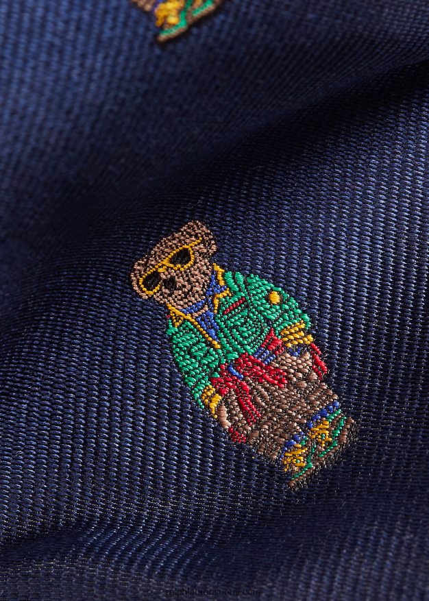 Ralph Lauren miehet poolokarhu silkki repp solmio 0Z24ZR2511 laivasto