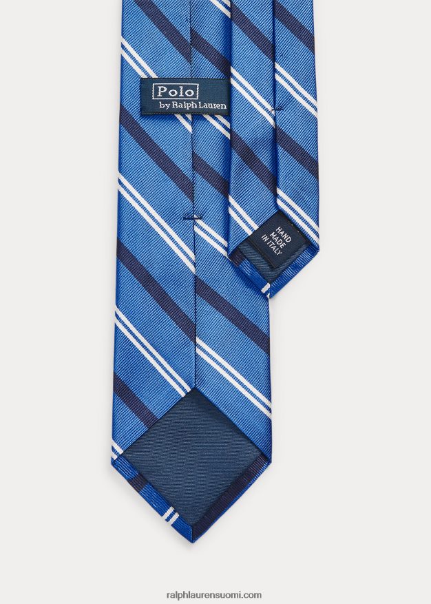 Ralph Lauren miehet raidallinen silkkirepp solmio 0Z24ZR2509 sininen