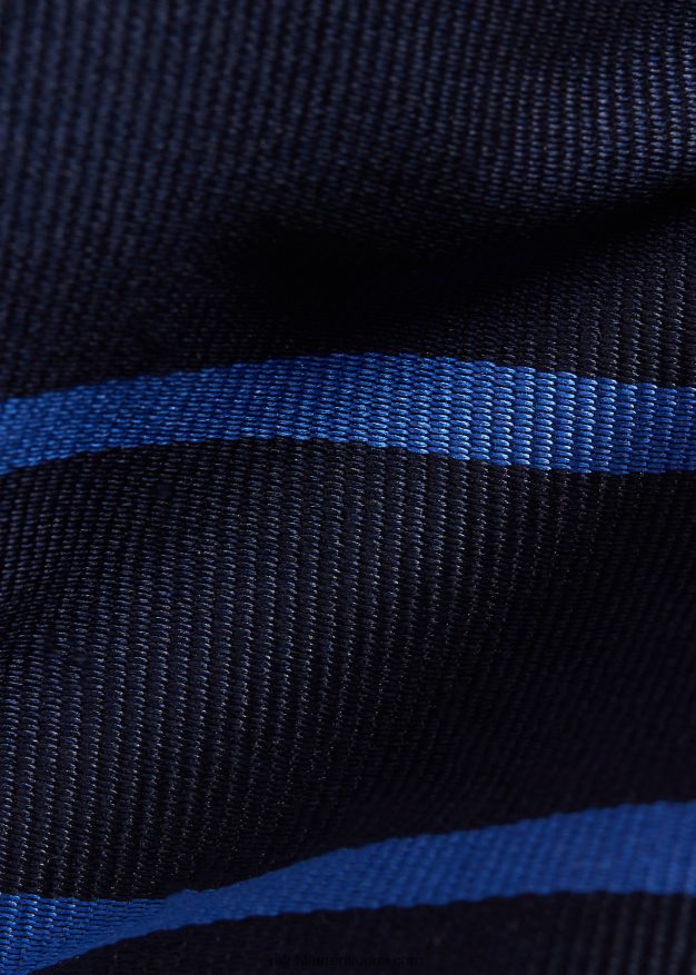 Ralph Lauren miehet raidallinen silkkirepp solmio 0Z24ZR2531 laivasto/kuninkaallinen