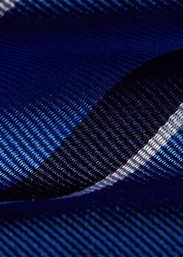 Ralph Lauren miehet raidallinen silkkirepp solmio 0Z24ZR2676 sininen/laivasto