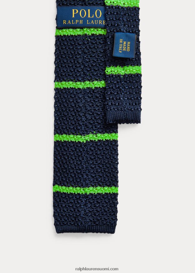 Ralph Lauren miehet raidallinen silkkisolmio 0Z24ZR2282 laivastonsininen/vihreä
