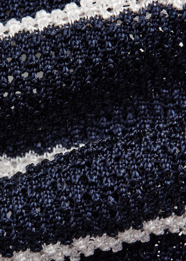 Ralph Lauren miehet raidallinen villasolmio 0Z24ZR2419 laivasto/valkoinen