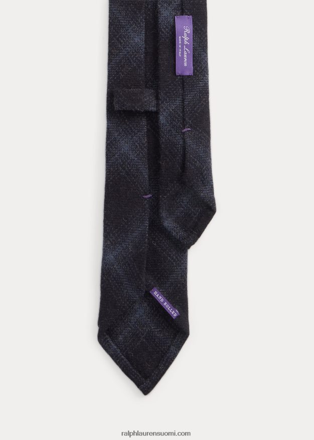 Ralph Lauren miehet ruudullinen kashmir solmio 0Z24ZR8947 laivastonsininen