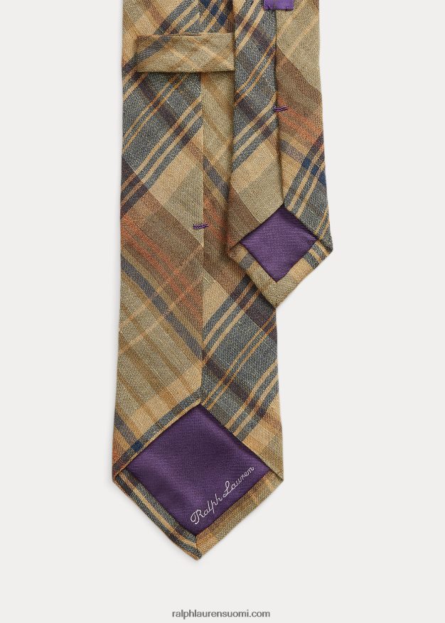 Ralph Lauren miehet ruudullinen pellavasolmio 0Z24ZR2225 khaki multi