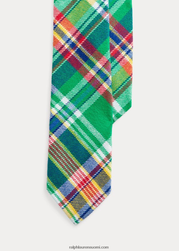 Ralph Lauren miehet ruudullinen puuvillainen flanellikolmio 0Z24ZR2532 vihreä/keltainen multi