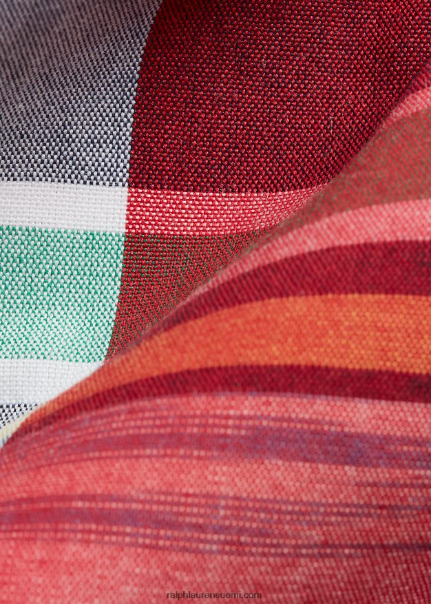 Ralph Lauren miehet ruudullinen puuvillainen solmio 0Z24ZR2533 punainen/keltainen multi