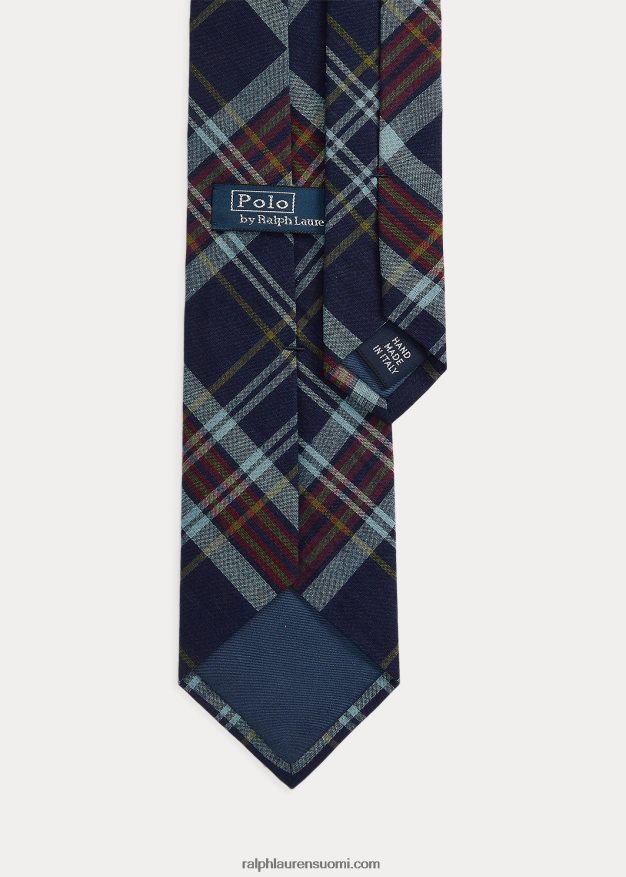 Ralph Lauren miehet ruudullinen puuvillainen solmio 0Z24ZR8751 indigo/punainen multi