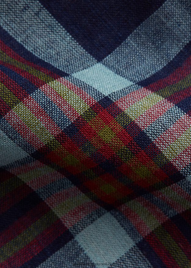 Ralph Lauren miehet ruudullinen puuvillainen solmio 0Z24ZR8751 indigo/punainen multi