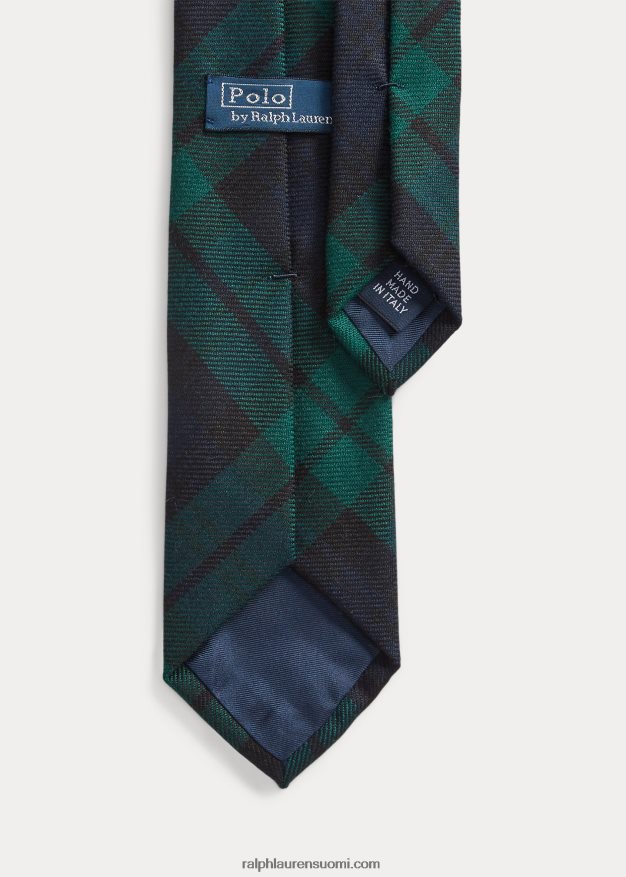 Ralph Lauren miehet ruudullinen silkkisolmio 0Z24ZR2276 laivastonsininen/vihreä