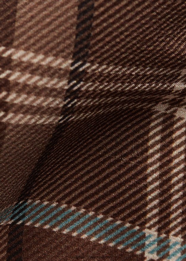 Ralph Lauren miehet tartaanikuvioinen silkkikreppisolmio 0Z24ZR8923 vaaleanruskea multi