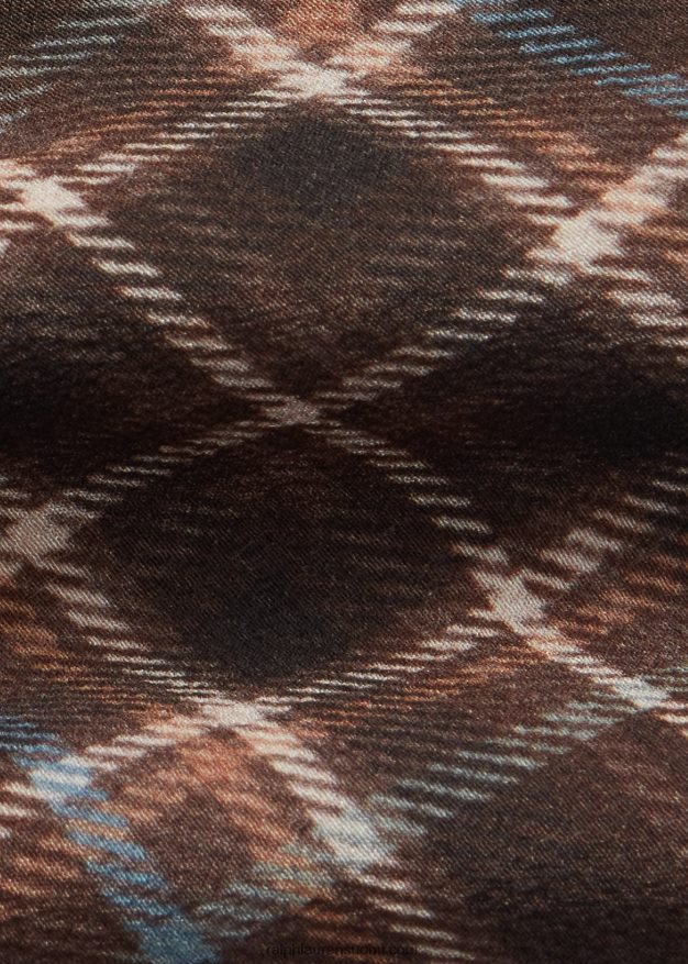 Ralph Lauren miehet tartaanikuvioinen silkkikreppisolmio 0Z24ZR8930 vaaleanruskea/multi