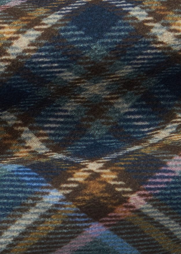 Ralph Lauren miehet tartaanikuvioinen silkkikreppisolmio 0Z24ZR8931 merisuihku multi