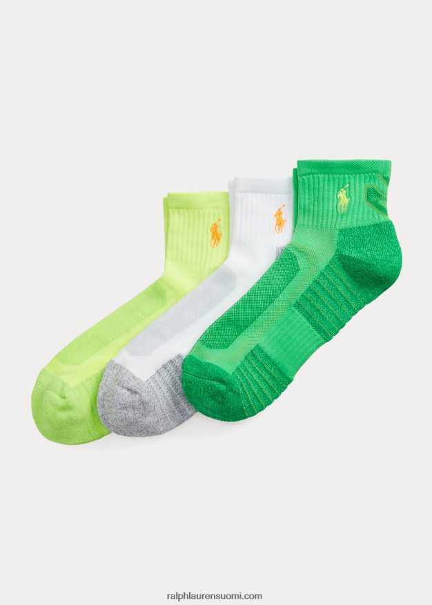 Ralph Lauren miehet Adventure tech Quarter-crew sukka 3 kpl 0Z24ZR2317 neon