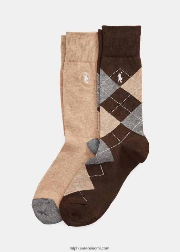 Ralph Lauren miehet argyle housusukat 2 kpl 0Z24ZR2342 ruskea