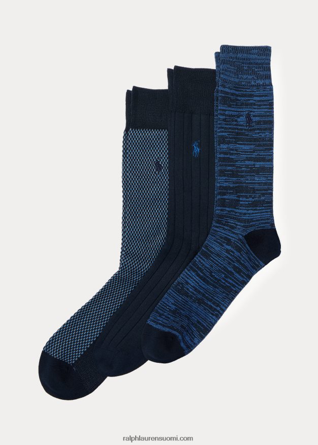 Ralph Lauren miehet linnunsilmäinen housusukat 3 kpl 0Z24ZR8789 laivasto