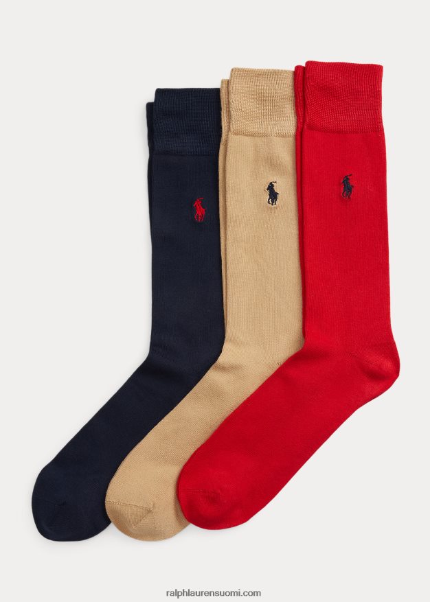 Ralph Lauren miehet mekko housusukat 3 kpl 0Z24ZR2329 laivasto/punainen