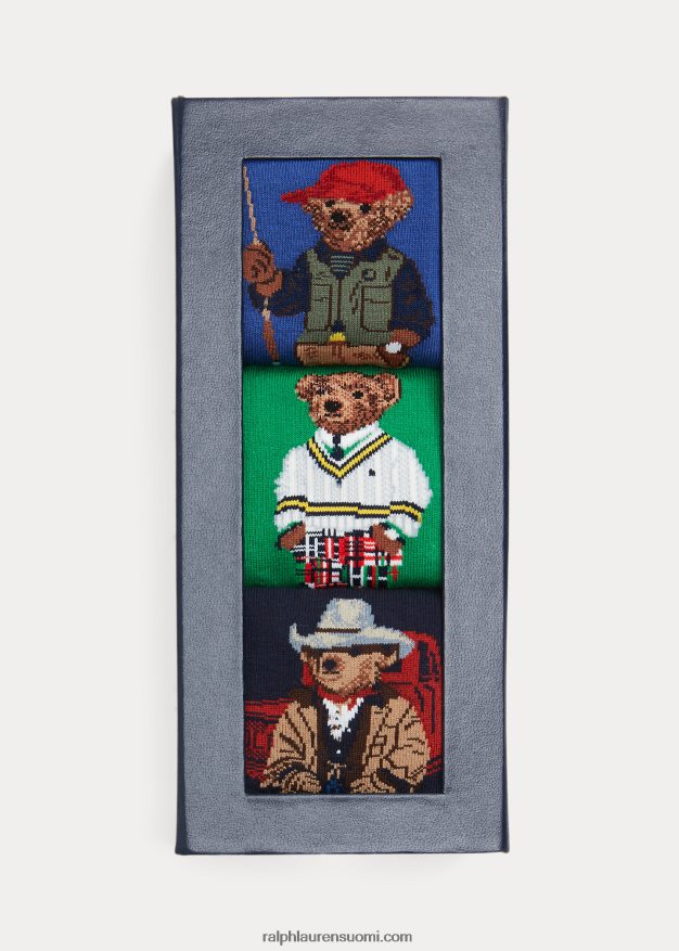 Ralph Lauren miehet poolokarhu 3-sukkan lahjasetti 0Z24ZR2323 valikoituja