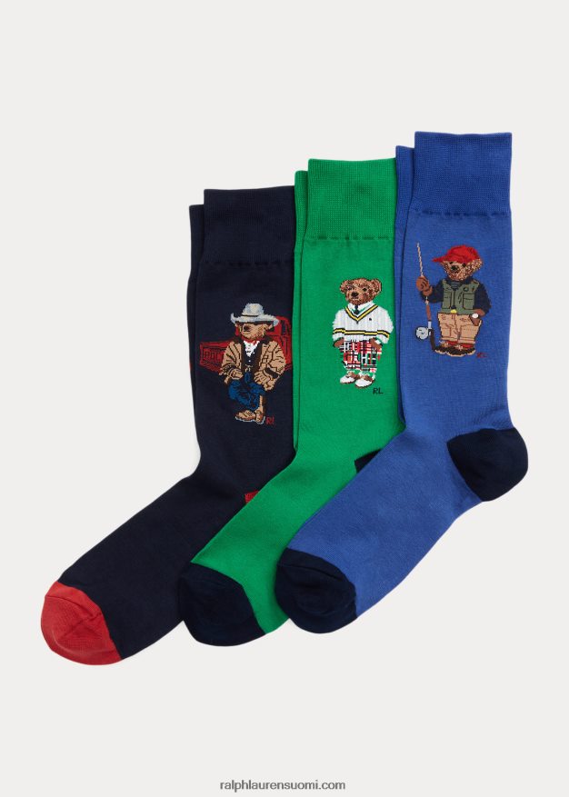 Ralph Lauren miehet poolokarhu 3-sukkan lahjasetti 0Z24ZR2323 valikoituja