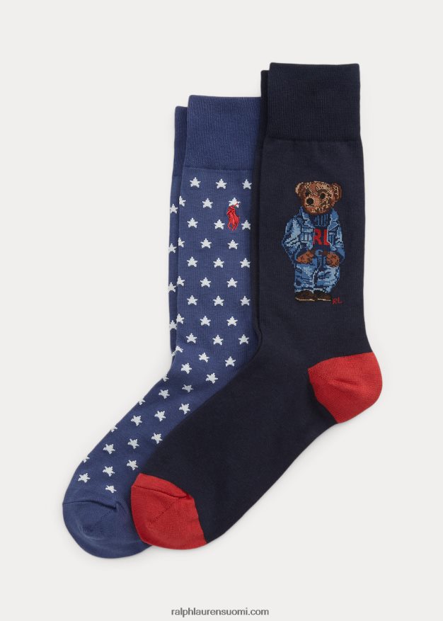 Ralph Lauren miehet poolokarhu housusukat 2 kpl 0Z24ZR8821 laivasto/punainen