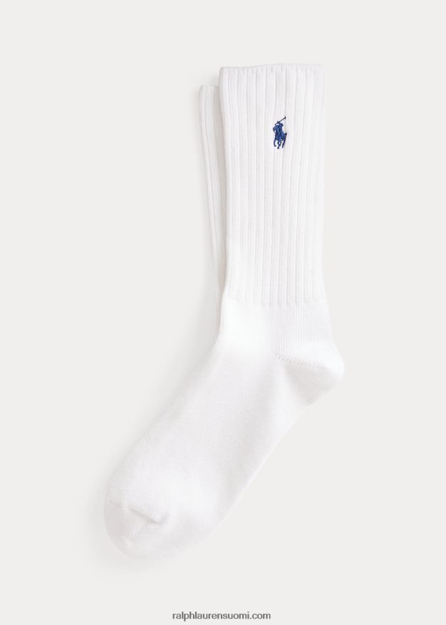 Ralph Lauren miehet puuvillasekoiteiset crew-sukat 0Z24ZR1891 valkoinen