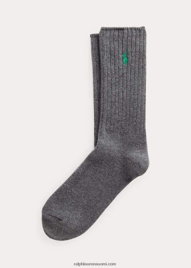 Ralph Lauren miehet puuvillasekoiteiset crew-sukat 0Z24ZR2593 harmaa kanerva