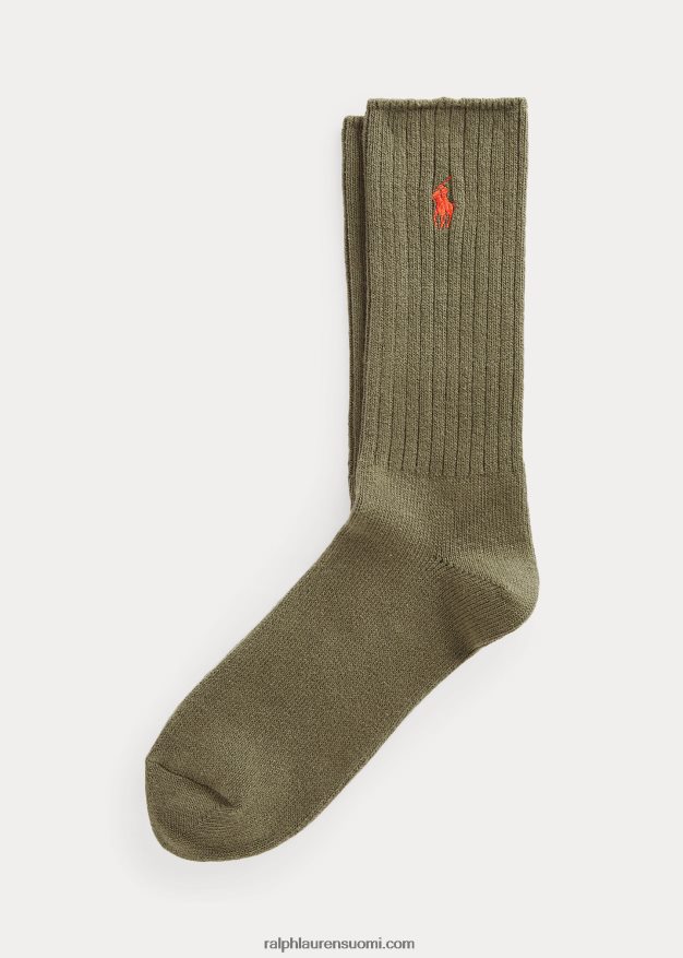 Ralph Lauren miehet puuvillasekoiteiset crew-sukat 0Z24ZR2600 oliivi