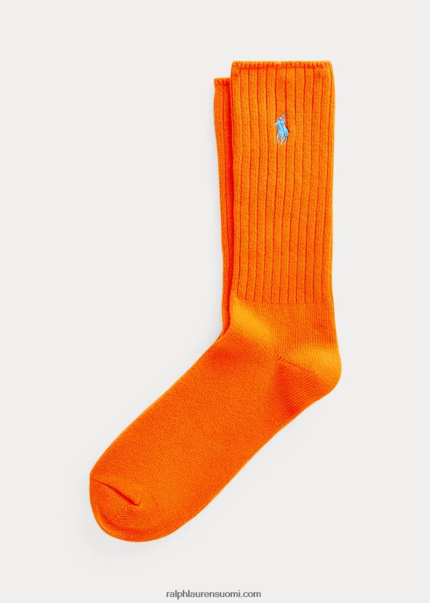 Ralph Lauren miehet puuvillasekoiteiset crew-sukat 0Z24ZR2603 syvä oranssi