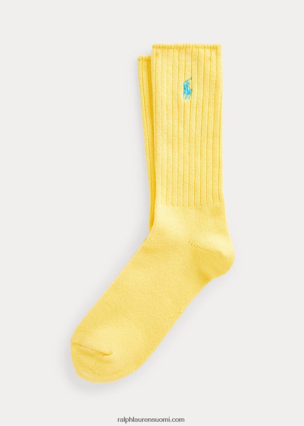 Ralph Lauren miehet puuvillasekoiteiset crew-sukat 0Z24ZR2611 vaaleankeltainen