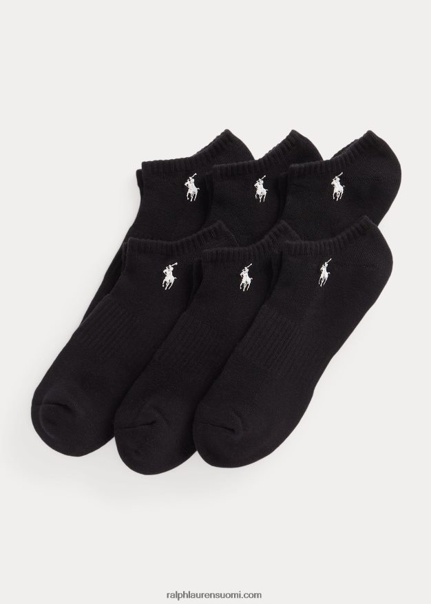Ralph Lauren miehet puuvillasekoitetta matalat sukat 6 kpl 0Z24ZR2544 musta
