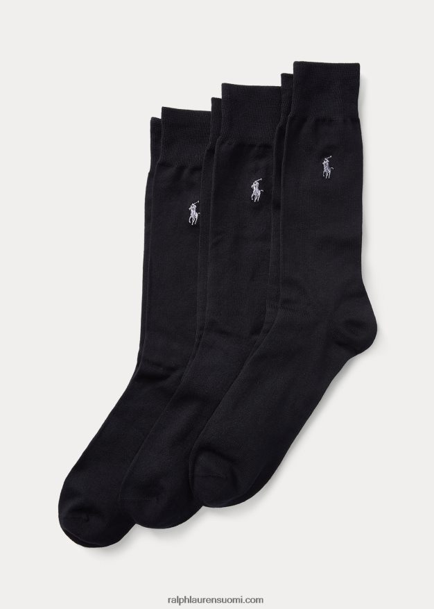 Ralph Lauren miehet superpehmeät housusukat 3 kpl 0Z24ZR1886 musta