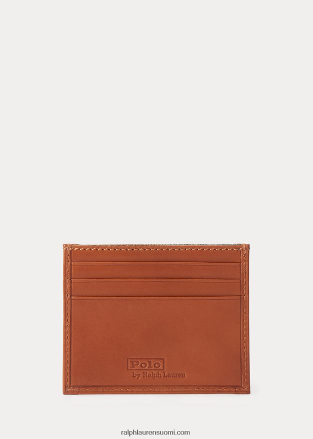 Ralph Lauren miehet Heritage canvas & nahkainen korttikotelo 0Z24ZR2562 montana khaki