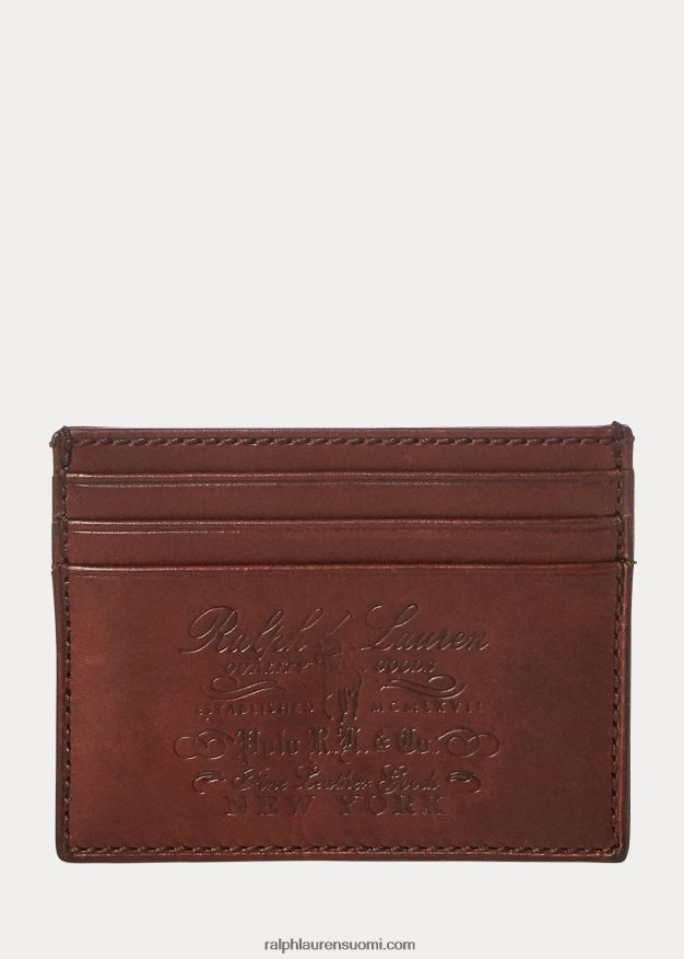 Ralph Lauren miehet Heritage täysjyväinen korttikotelo 0Z24ZR2297 ruskea