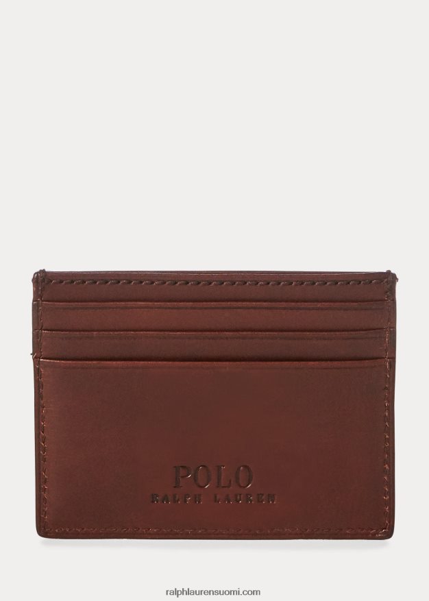 Ralph Lauren miehet Heritage täysjyväinen korttikotelo 0Z24ZR2297 ruskea