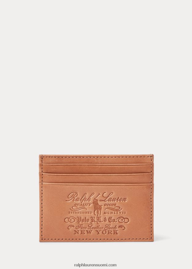 Ralph Lauren miehet Heritage täysjyväinen korttikotelo 0Z24ZR2298 rusketus