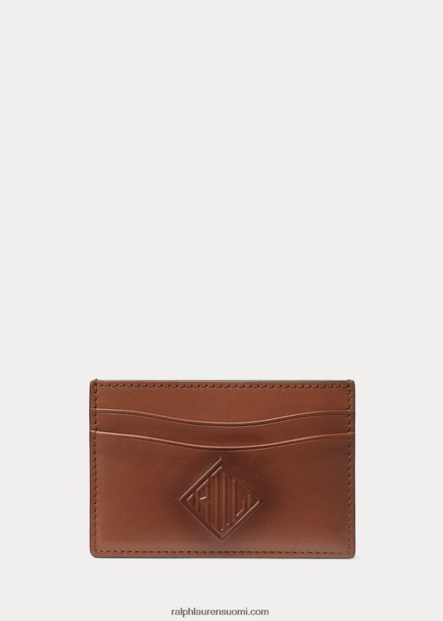 Ralph Lauren miehet monogrammi vachetta nahkainen korttikotelo 0Z24ZR8926 kastanja