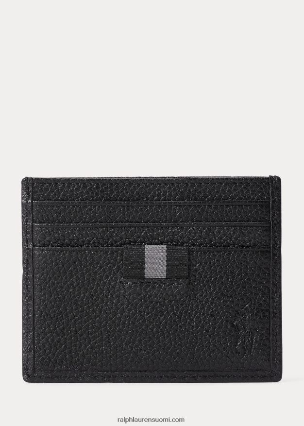 Ralph Lauren miehet pikkukivi nahkainen korttikotelo 0Z24ZR2574 musta