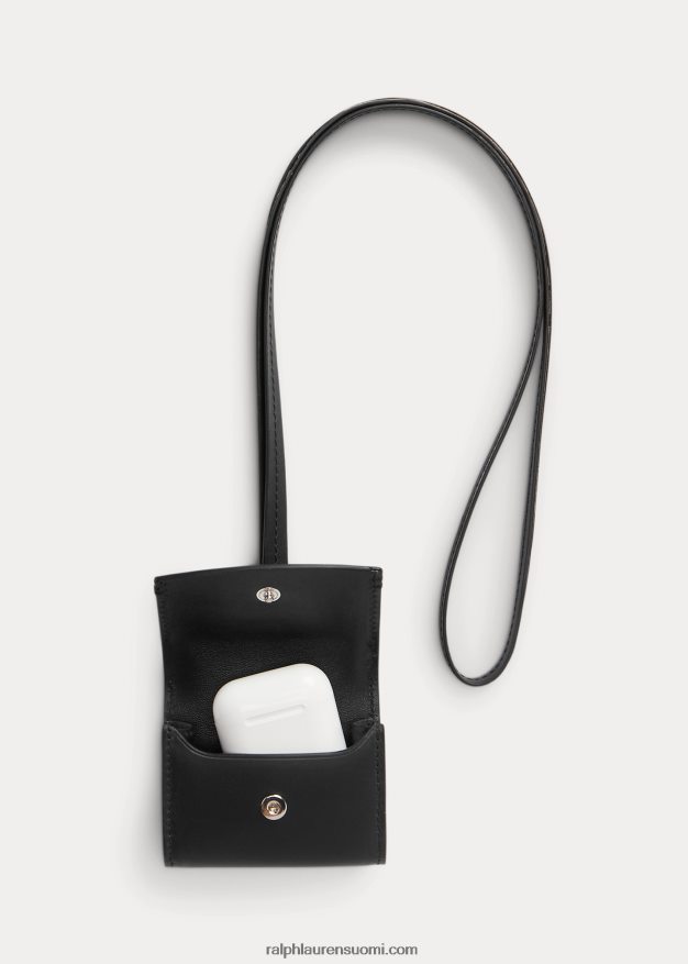 Ralph Lauren miehet vachetta nahkainen airpod-kotelo 0Z24ZR8983 musta