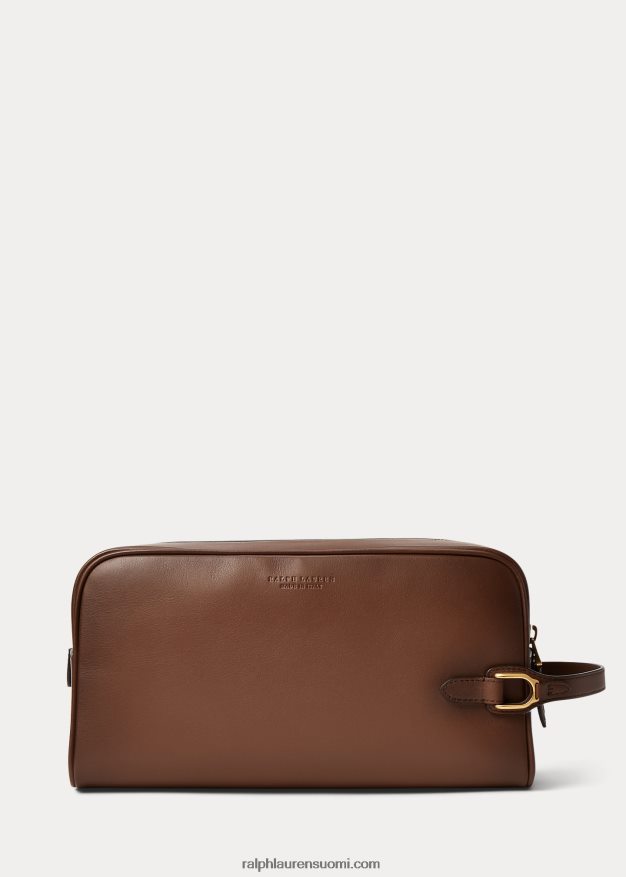 Ralph Lauren miehet welington kiillotettu vasikannahkainen matkalaukku 0Z24ZR8997 kastanja