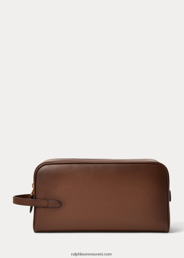 Ralph Lauren miehet welington kiillotettu vasikannahkainen matkalaukku 0Z24ZR8997 kastanja